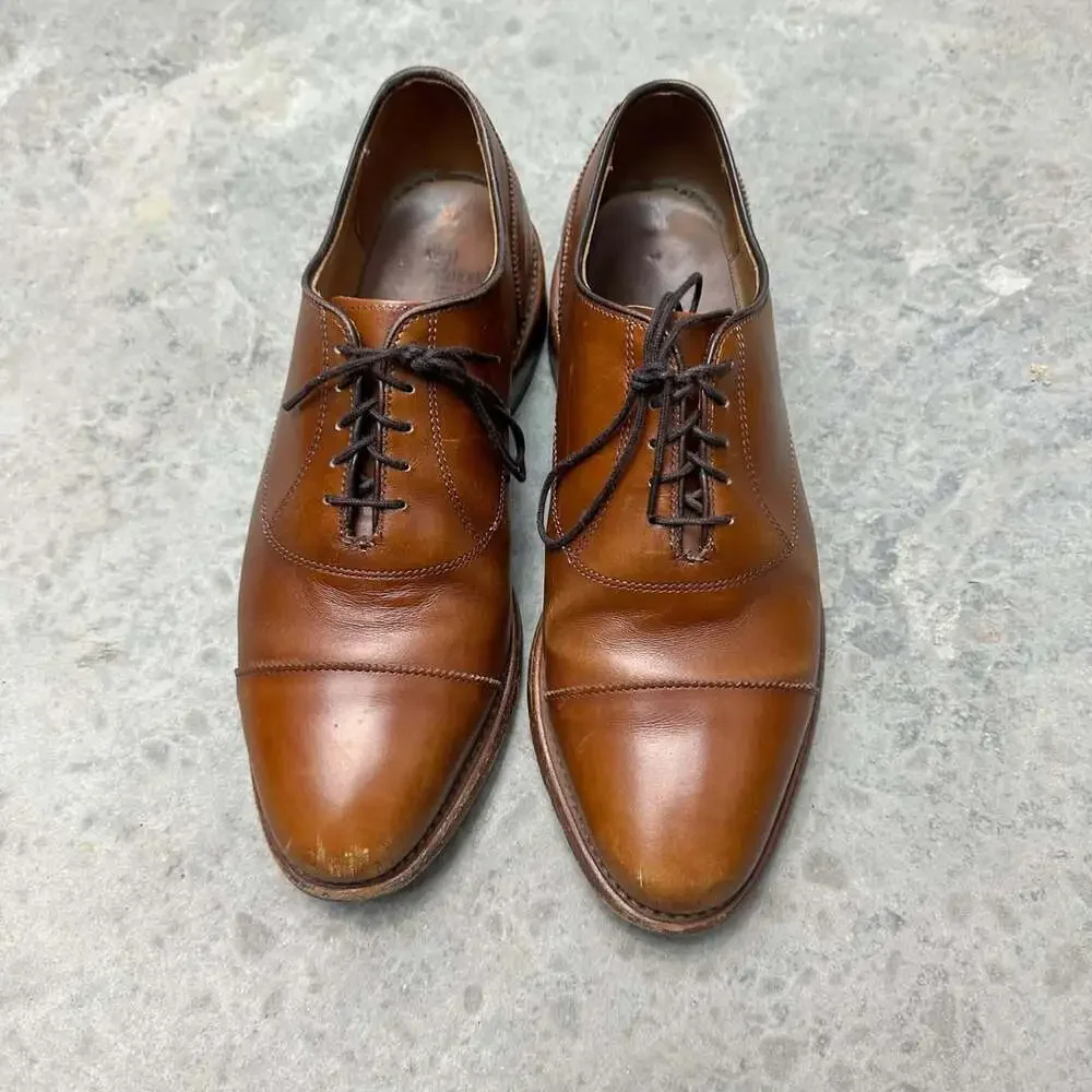 Allen Edmonds Niles Brown Leather Cap-Toe Dress Shoe - 7E